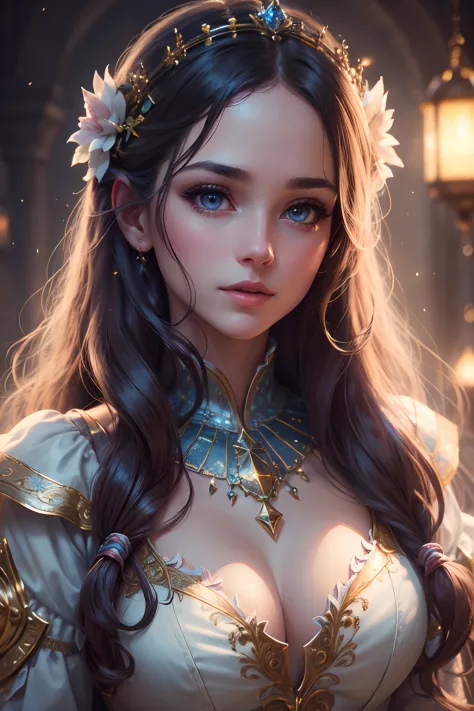 Stable Diffusion prompt:
starlight princess, medium:illustration, beautiful detailed eyes, beautiful detailed lips, extremely detailed eyes and face, long eyelashes, 1girl, fantasy costume, magical background, vibrant colors, HDR, studio lighting, ethereal...