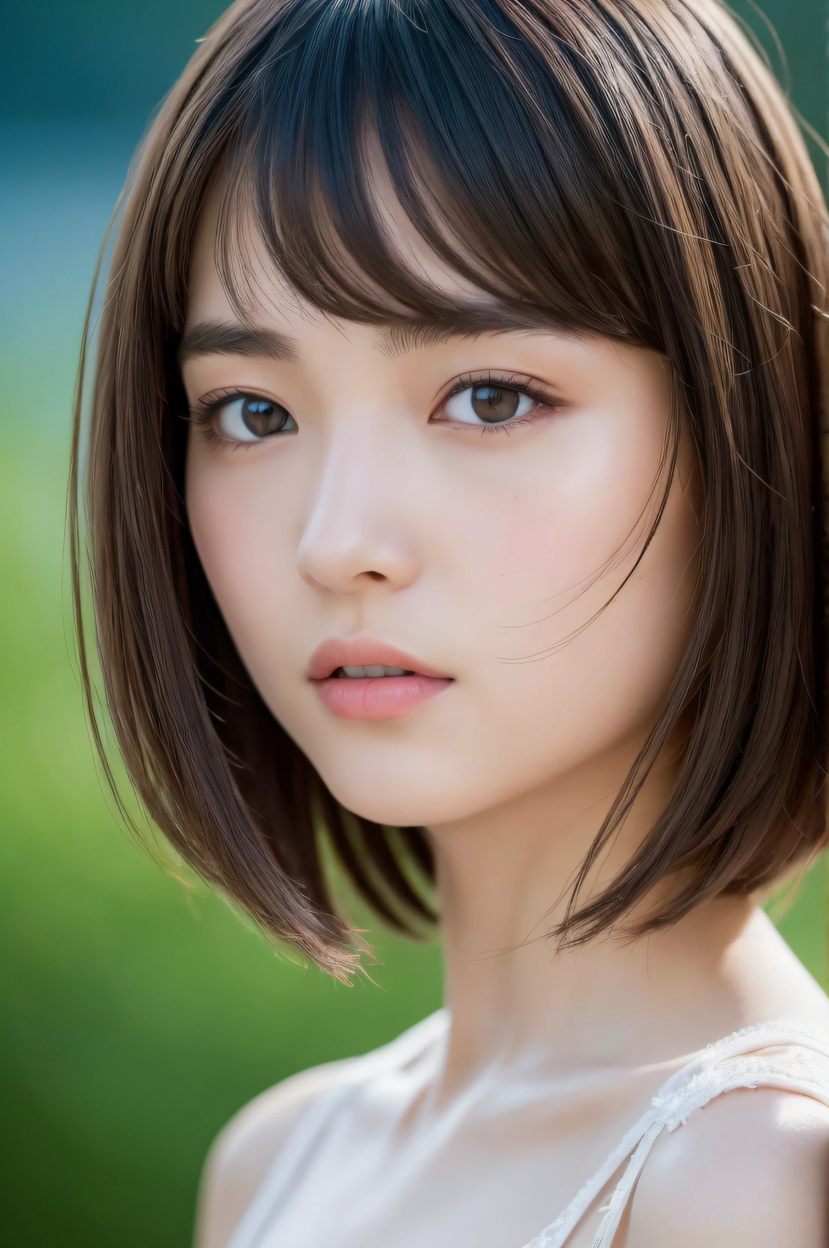 (((​masterpiece))), top-quality, Extremely detailed, Detailed background, 1 girl, Very beautiful girl, Japanese, 16 yo, solo, winter, Detailed face, Bangs, (Random short hairstyles :1.2), (Young Face), (Perfect body:1.1), in 8K, Wallpaper, amazing, finely detail, Ultra-detailed, 超A high resolution, Extremely detailed, Pure erotic face, extremely detailed eye and face, Beautiful detailed eyes, highly detailed skin, No makeup, (Natural Skin),Remote wilderness with a crystal-clear alpine lake