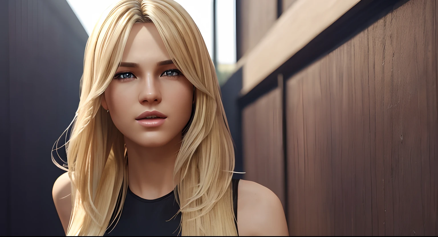 ((Best Quality, 8K, Masterpiece: 1.3)), Full Body, Focus Clear: 1.2, Outstanding Beauty: 1.4, Slender Abs: 1.2, ((Blonde, Big: 1.2)), Black Tank Top, Highly Detailed Face and Skin Texture, Detailed Eyes, Double Eyelids, Claire, re2 remake