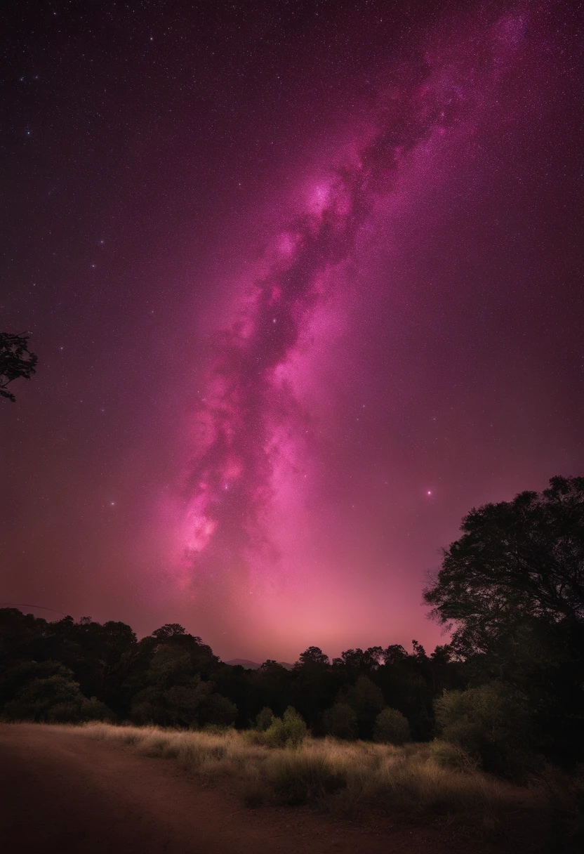 STARRY SKY WITH SHADES OF PINK LIGHTS - SeaArt AI