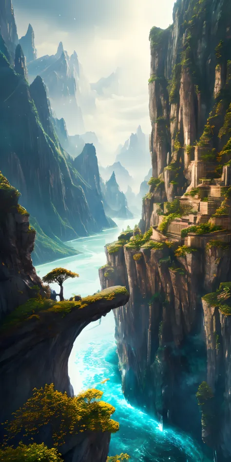 masterpiece, best quality, high quality, extremely detailed CG unity 8k wallpaper, scenery, outdoors,flower, cloud, day, no humans, mountain, landscape, water, tree, snowing, waterfall, cliff, nature, lake, river, snowflakes,award winning photography, Boke...