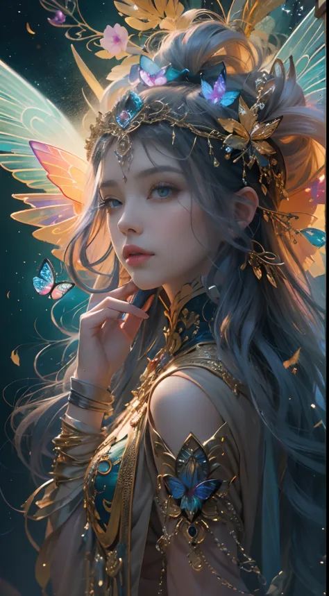 (((Masterpiece))), (((opulent))), (((Best quality))), ((Ultra-detailed)), (Highly detailed CG illustration), ((An extremely delicate and beautiful)), Cinematic light. Create stunning fantasy artwork，Imitate the style of the currently popular genre masters....