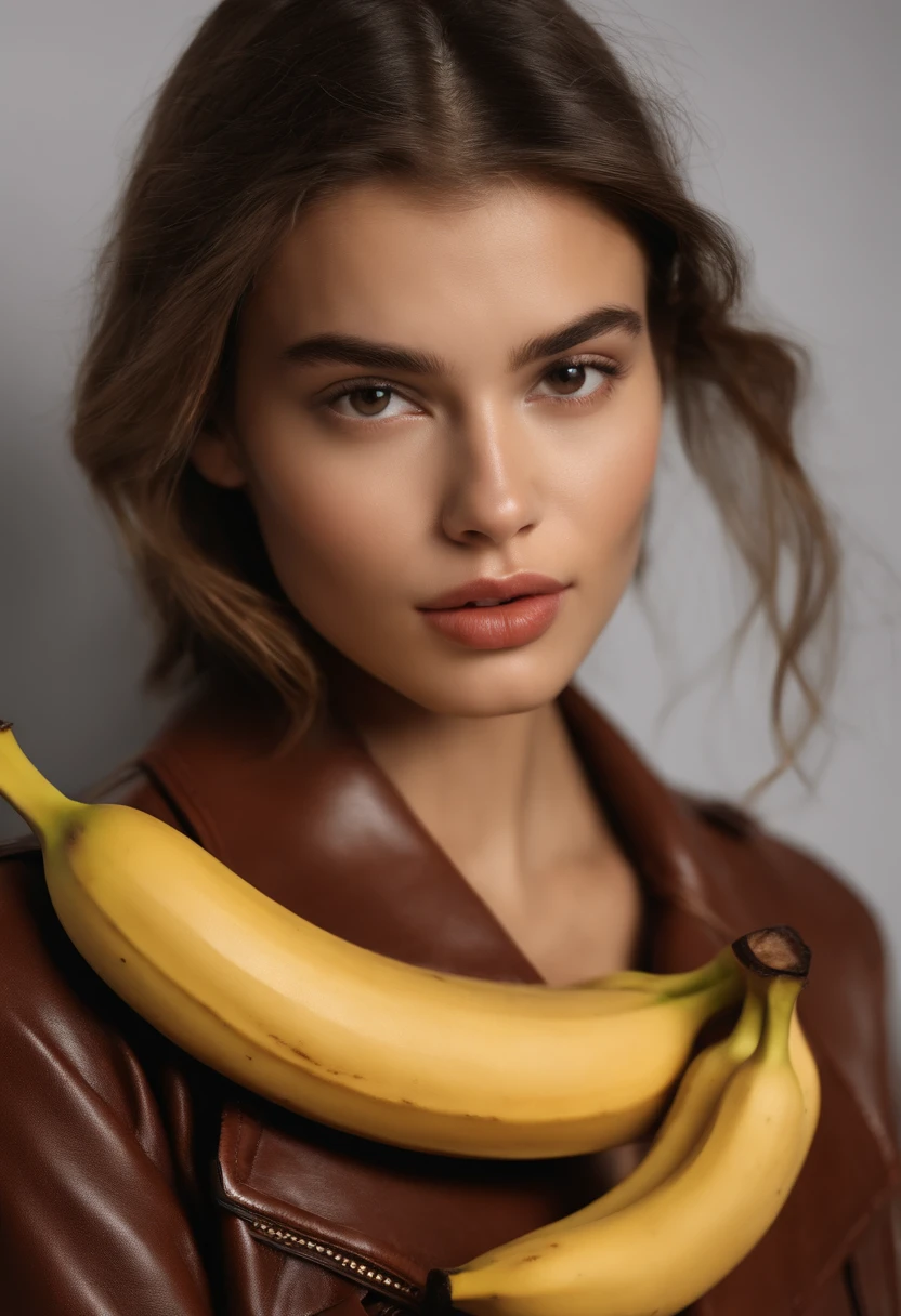 Fille, Porter du cuir en cuisine, Suce une banane, Fond d'écran UHD  asiatique Kaia Gerber - SeaArt AI
