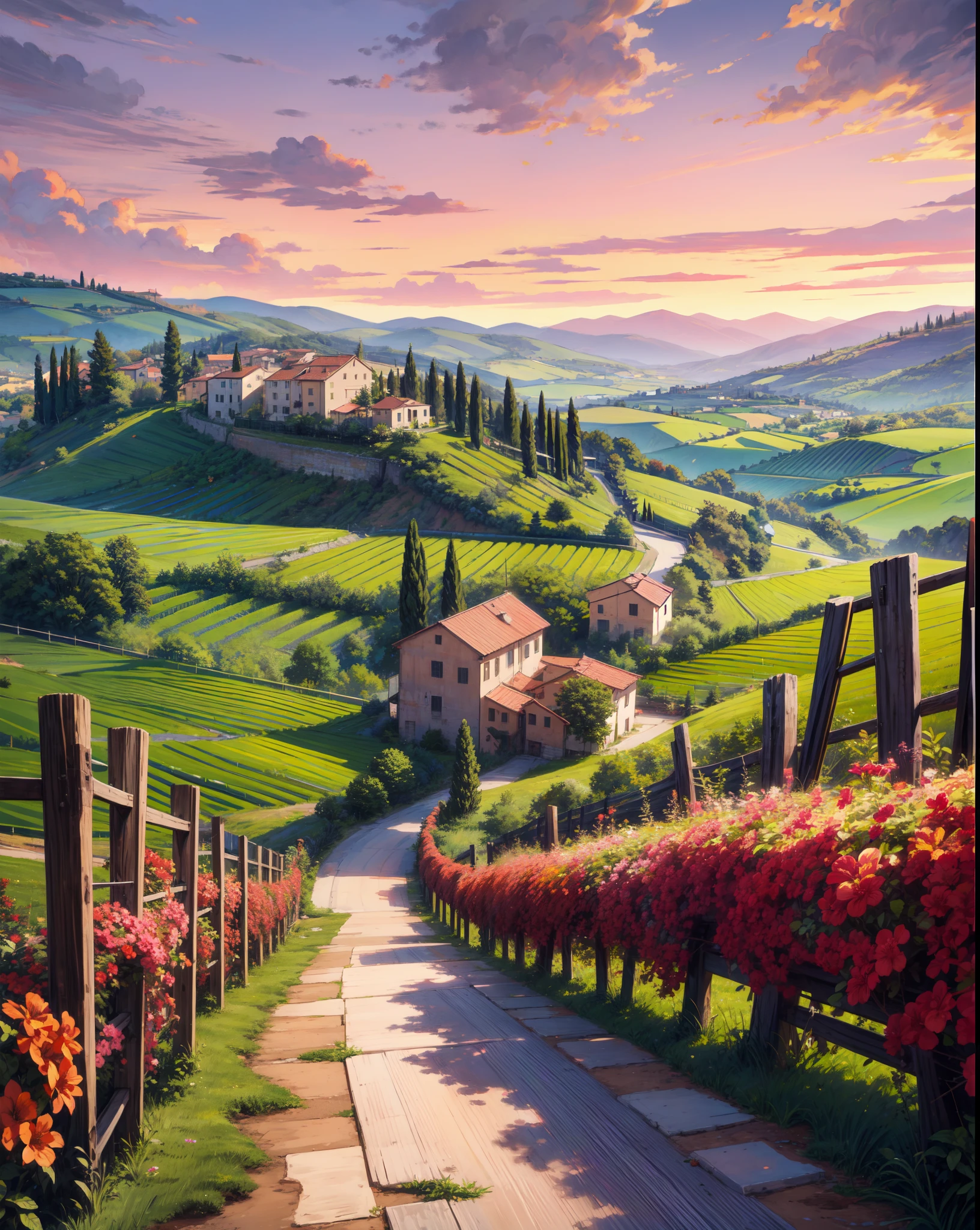 Flowers of Tuscany Wallpaper Wall Mural by Magic Murals