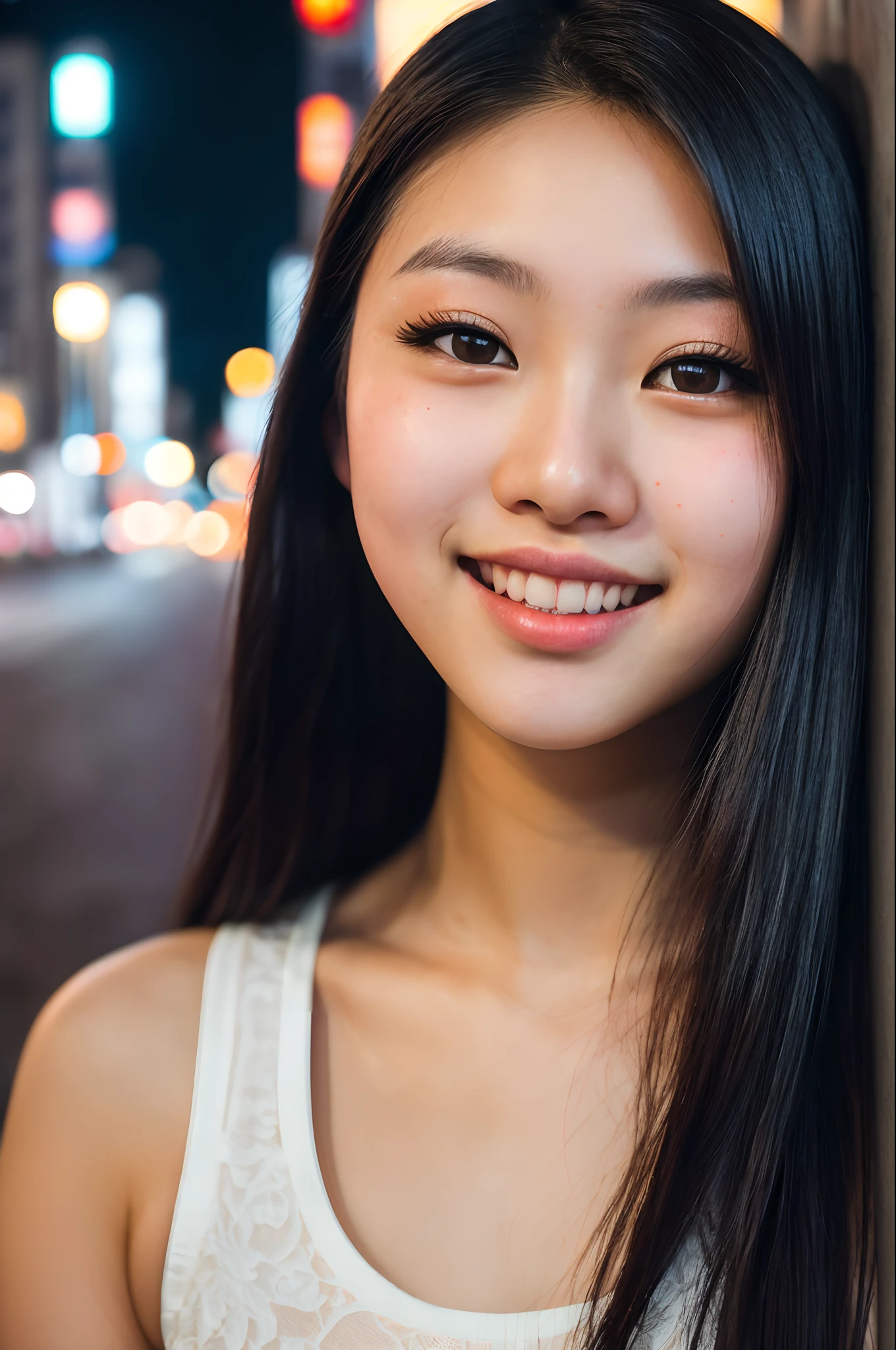 (close-up, editorial portrait photograph of a beautiful 21 year old ...