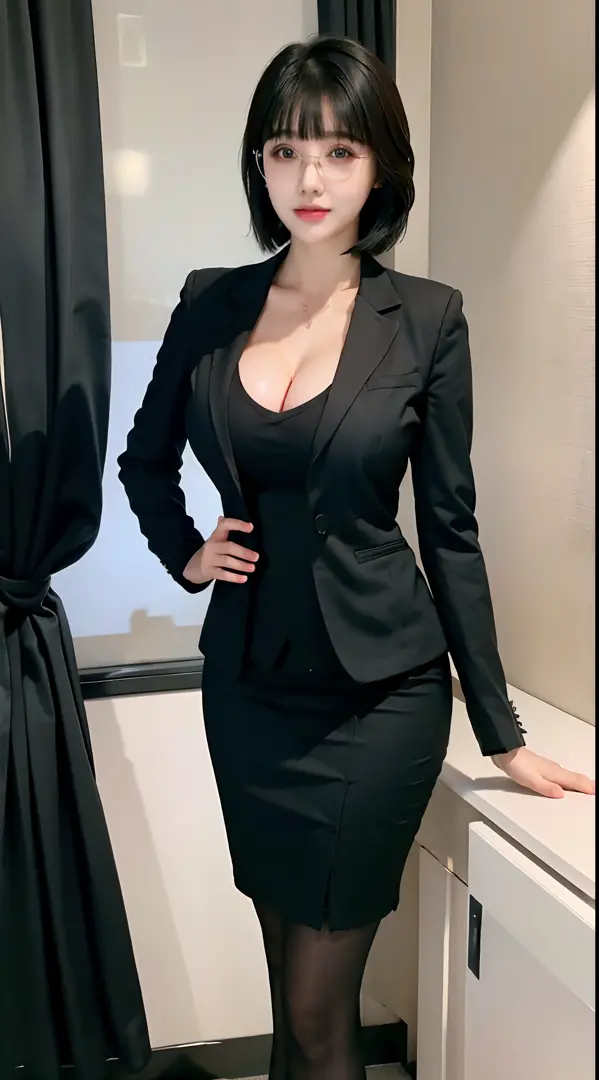 Woman Tits in Black Jacket. Stock Photo - Image of chest, busty: 113278532