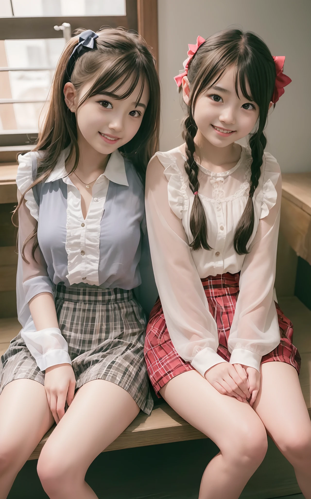 (2girls same age:1.2) , couple focus, adorable, 14yo, japanese girls ...