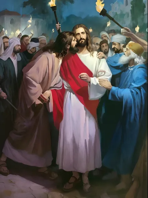 A painting of Jesus is handing a torch to a crowd, jesus wasted at a party, Directed by: Stefan Luchian, Directed by: Mikhail Lebedev, Directed by: Josef Navratil, Directed by: Viktor Madarász, Directed by: Laszlo Balogh, Directed by: Alexander Ivanov, Dir...