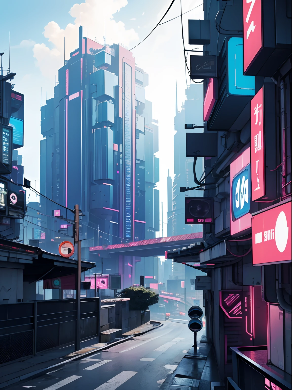 paysage futuriste, cyberpunk, 4k, ((meilleure qualité)), ((meilleure résolution))