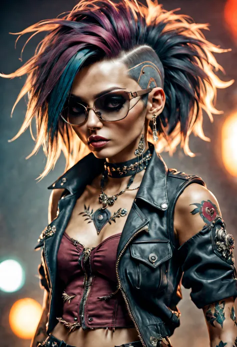 Grunge style masterpiece, best quality, cinematic lighting, natural shadow ,highest detail, detailed background, depth of field, insane details, subsurface scattering, dynamic angle, girl, high-fashion style, designer clothing, runway-inspired looks, luxur...