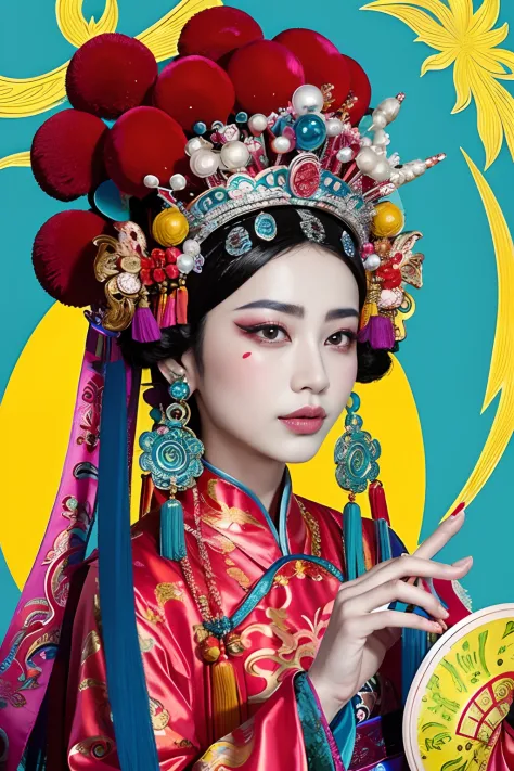 Woman in traditional Chinese clothing，Phoenix crown，Chinese Ghost Festival，（tmasterpiece，top Quority，best qualtiy，offcial art，Be...