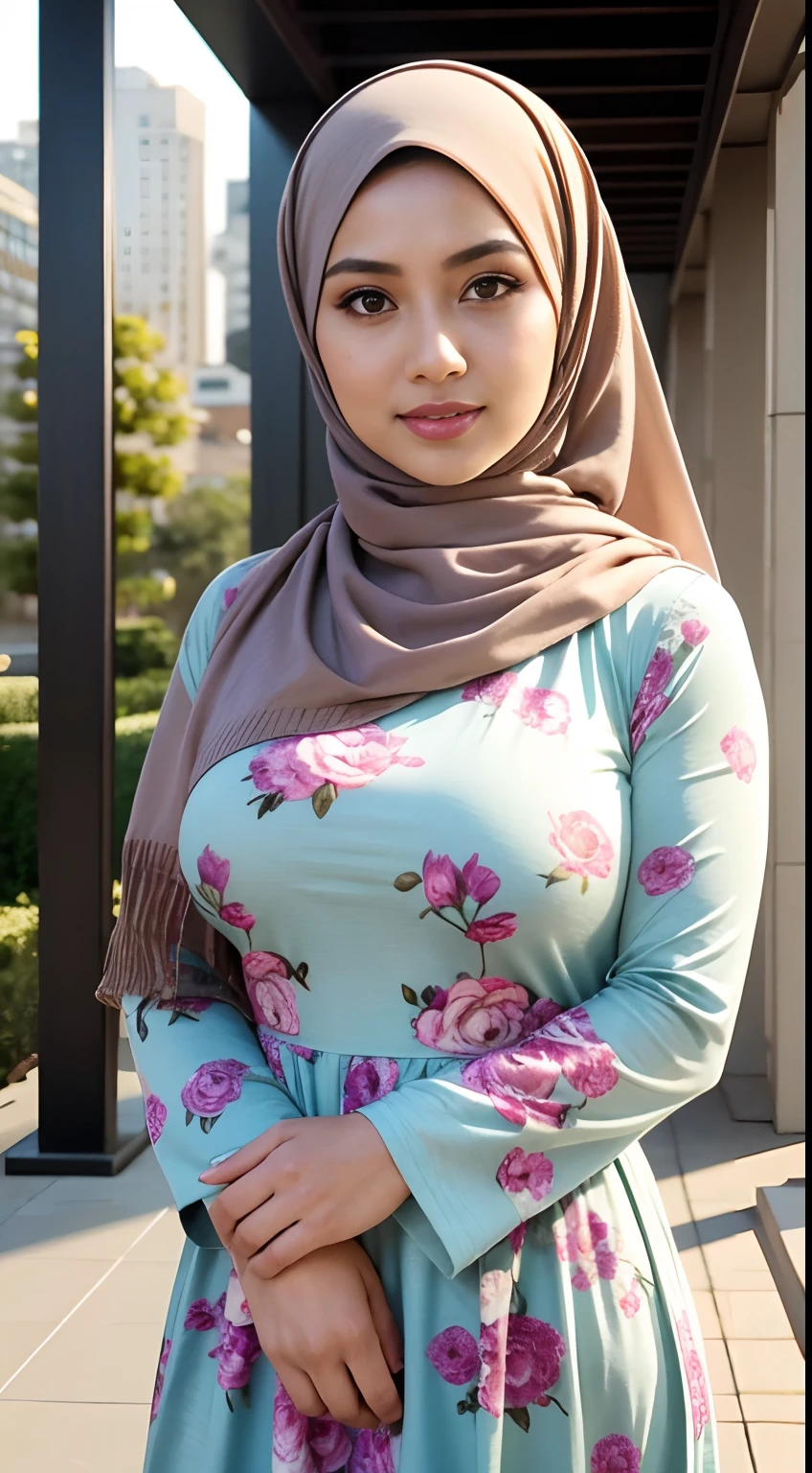 A close up of a woman wearing a hijab and a dress - SeaArt AI