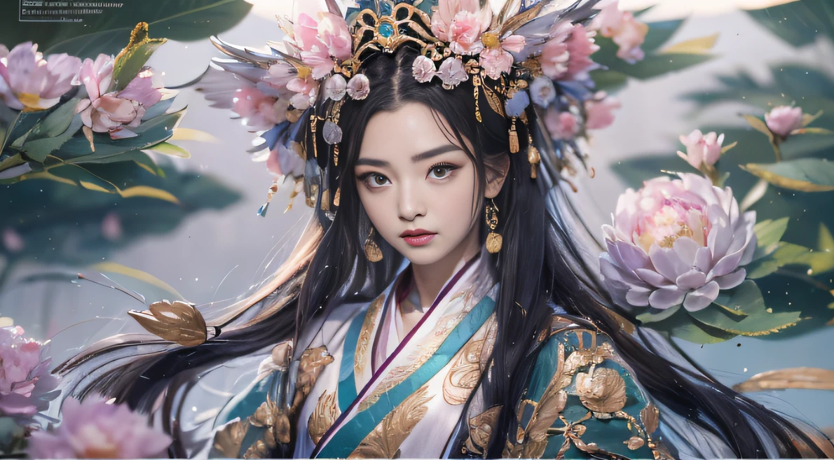 32K（tmasterpiece，k hd，hyper HD，32K）Long flowing black hair，Gold jewelry area in the back room，Smoke ring girl ，Peony flowers fly （realisticlying：1.4），Carp pattern robe，Purple-pink tiara，Pear blossoms flutter，The background is pure，Hold your head high，Be proud，The nostrils look at people， A high resolution， the detail， RAW photogr， Sharp Re， Nikon D850 Film Stock Photo by Jefferies Lee 4 Kodak Portra 400 Camera F1.6 shots, Rich colors, ultra-realistic vivid textures, Dramatic lighting, Unreal Engine Art Station Trend, cinestir 800，Hold your head high，Be proud，The nostrils look at people，32K（tmasterpiece，k hd，hyper HD，32K）Long flowing black hair，Backroom pond，zydink， a color， Asian people （A unicorn）， （Silk scarf）， Combat posture， looking at viewert， long whitr hair， Floating hair， Hanfu， Chinese clothes， longer sleeves， （Abstract propylene splash：1.2）， white backgrounid，Kirin Beast Protector （realisticlying：1.4）， （realisticlying：1.4），Scratching has a taste，The nostrils look at people， A high resolution， the detail， RAW photogr， Sharp Re，