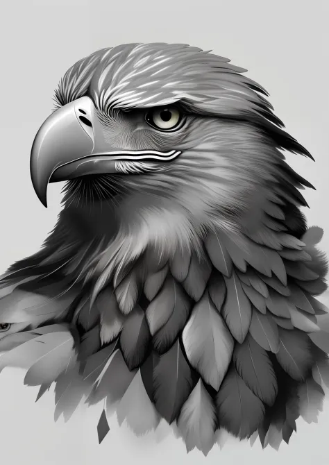 Sketch silhouette sketch eagle face on white... - Stock Illustration  [72402600] - PIXTA