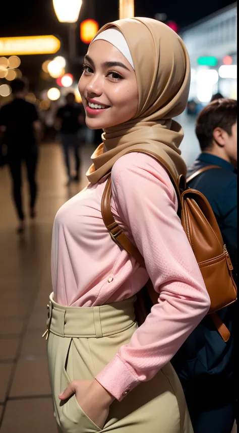 hijab malay, pink legging, cameltoe - SeaArt AI