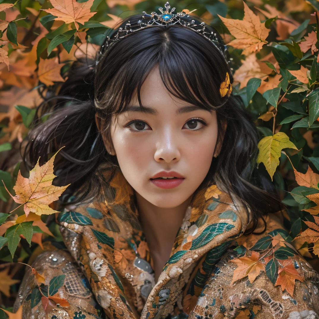 32K（tmasterpiece，k hd，hyper HD，32K）Long flowing black hair，Hermes Orange Park，Girls of love ，Flame protector（realisticlying：1.4），Python pattern robe，Purple-pink tiara，The leaves flutter，The canyon background is pure，Hold your head high，Be proud，The nostrils look at people， A high resolution， the detail，autumnal， RAW photogr， Sharp Re， Nikon D850 Film Stock Photo by Jefferies Lee 4 Kodak Portra 400 Camera F1.6 shots, Rich colors, ultra-realistic vivid textures, Dramatic lighting, Unreal Engine Art Station Trend, cinestir 800，Hold your head high，Be proud，The nostrils look at people