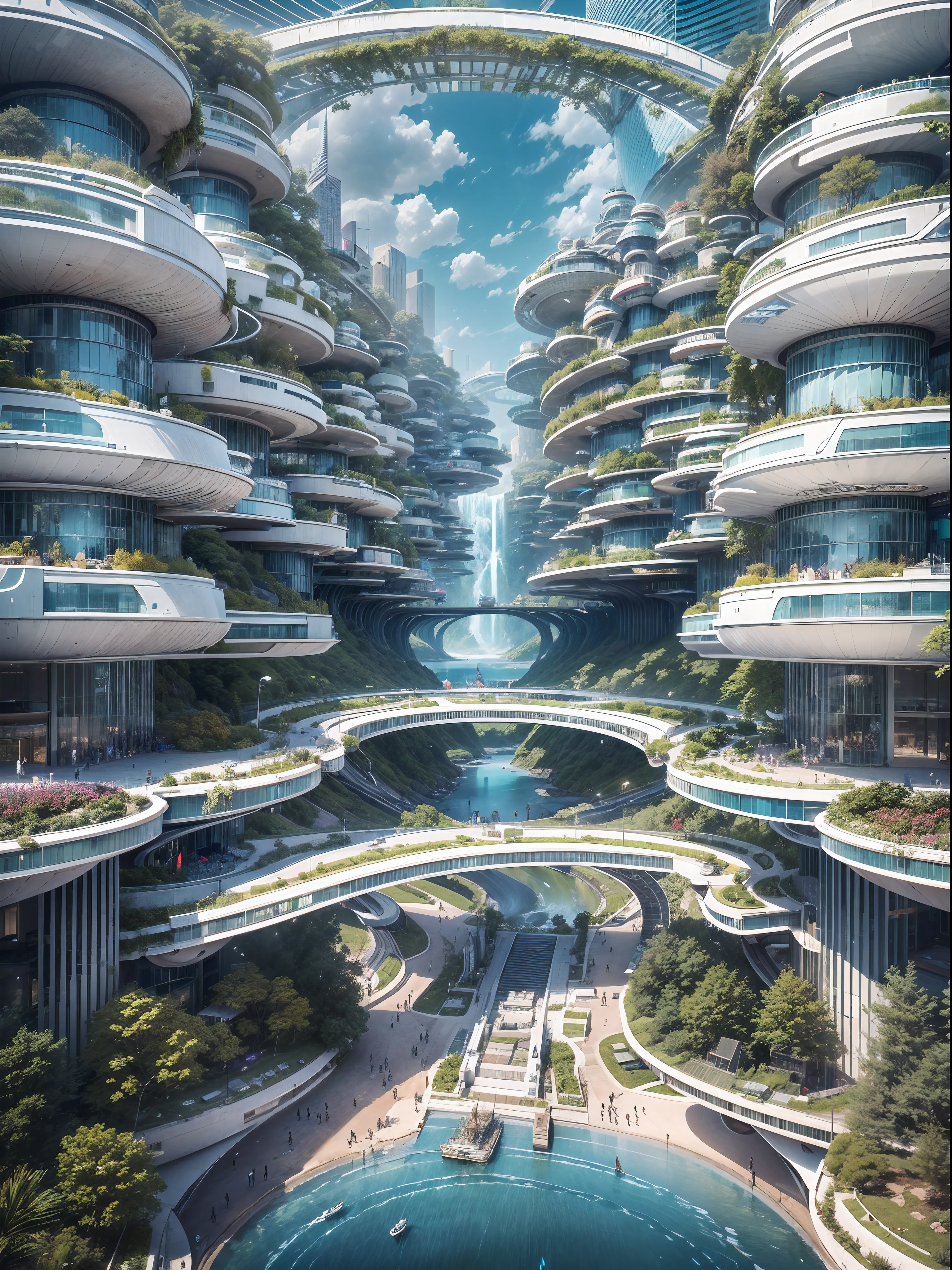 (best quality,4k,8k,highres,masterpiece:1.2),ultra-detailed,(realistic,photorealistic,photo-realistic:1.37),futuristic floating city,futuristic technology,city on a gigantic high-tech flat platform,airship,floating in the sky,futuristic city,small airship around,high-tech half-sphere platform,colorful lights,advanced architecture,modern buildings,skyscrapers,reaching the clouds,awe-inspiring view,urban landscape,impressive design,seamless integration with nature,dynamic and vibrant atmosphere,futuristic transport system,hovering vehicles,transparent pathways,lush greenery,hanging gardens,cascading waterfalls,magnificent skyline,reflection on the water,sparkling river,architectural innovation,futuristic skyscrapers,transparent domes,unusual shaped buildings,elevated walkways,impressive skyline,glowing lights,futuristic technology,minimalist design,scenic viewpoints,panoramic view,cloud-piercing towers,vibrant colors,epic sunrise,epic sunset,dazzling display of lights,magical ambiance,city of the future,urban utopia,luxurious lifestyle,innovative energy sources,sustainable development,smart city technology,advanced infrastructure,tranquil atmosphere,harmonious coexistence of nature and technology,awe-inspiring cityscape,unprecedented urban planning,seamless connection between buildings and nature,high-tech metropolis,cutting-edge engineering marvels,future of urban living,visionary architectural concepts,energy-efficient buildings,harmony with the environment,city floating above the clouds,utopian dreams turned reality,limitless possibilities,advanced transportation network,green energy integration,innovative materials,impressive holographic displays,advanced communication systems,breathtaking aerial views,peaceful and serene surroundings,modernist aesthetics,ethereal beauty