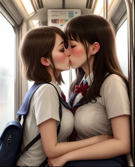 sex in train, hi-school girl, Uncle, realistic, kiss,