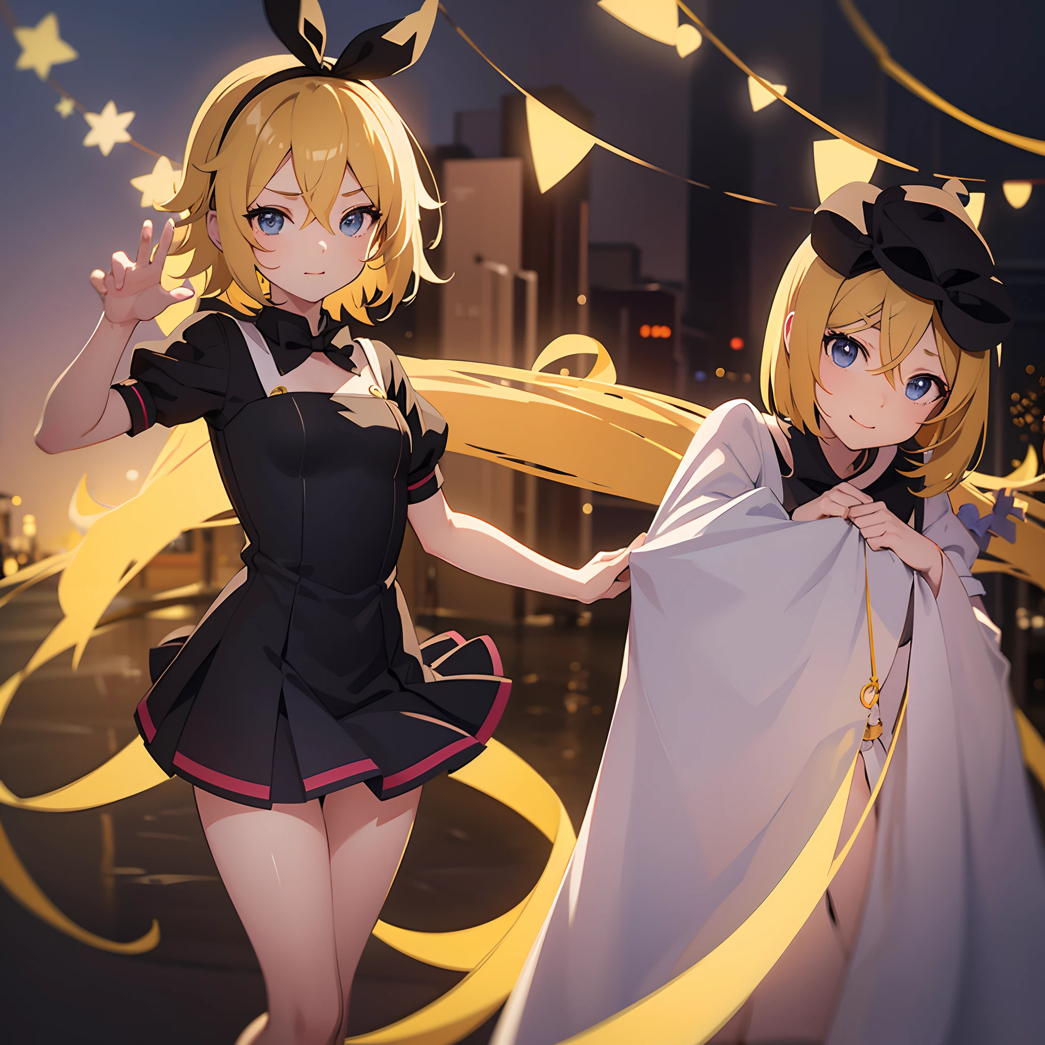 Two anime girls in maid outfits standing next to each other - SeaArt AI