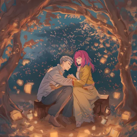 riamu, guts, couple, husband and wife, lovey-dovey couple, sitting, hug, kiss, happy, [intimate] , [affectionate], [romantic], [...