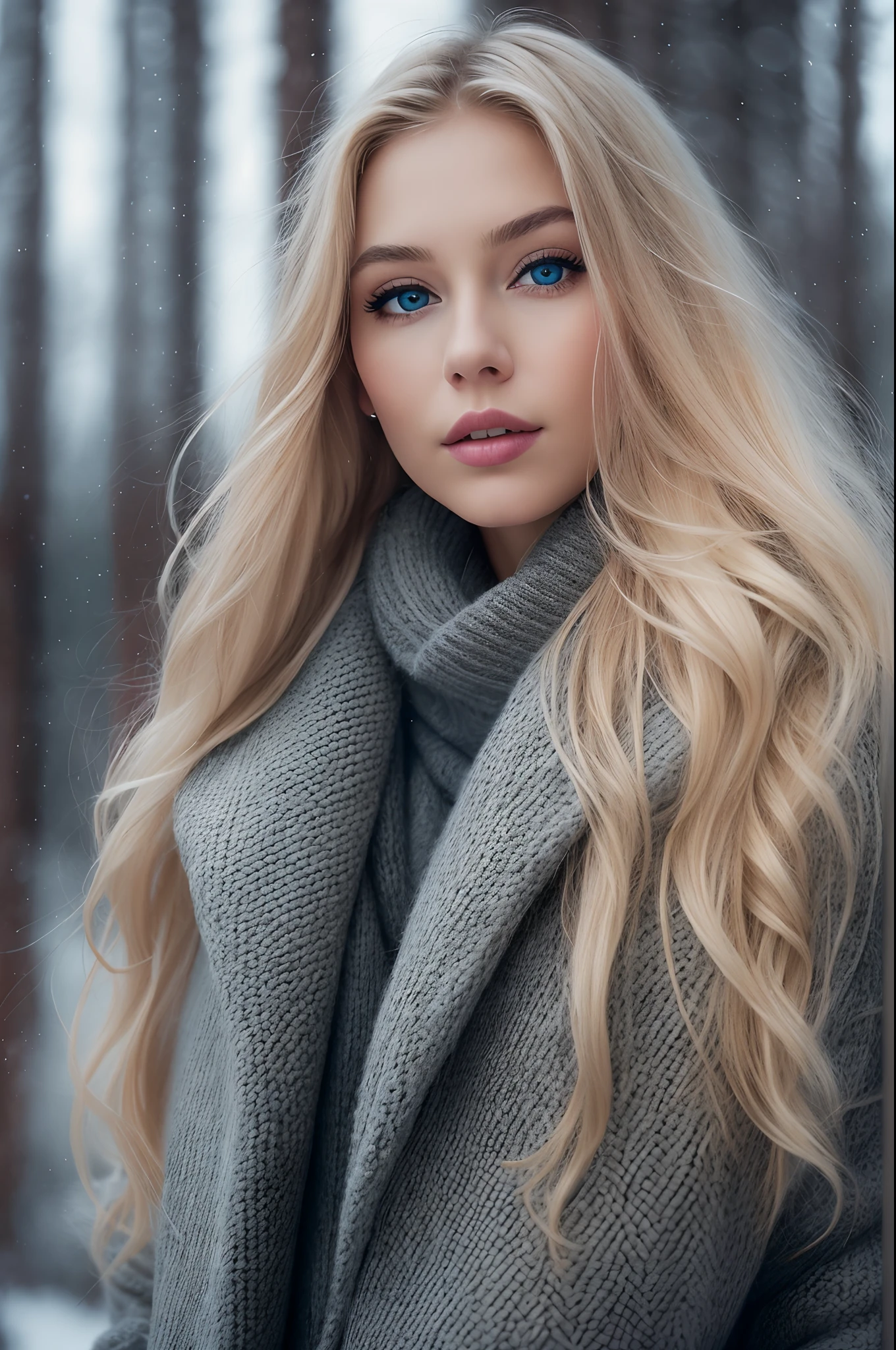 Professional portrait photo of gorgeous Norwegian girl in winter clothes with long wavy blonde hair, gorgeous symmetrical face, Wearing elegant and warm winter fashion clothes, yuki, Fog,ultrasharp, Detailed face,
Stunning modern urban environment, A hyper-realistic, Highly detailed, Convoluted, Sharp Focus, depth of fields, medium shot, nffsw, 8K, Perfect Eyes Eyes, High contrast