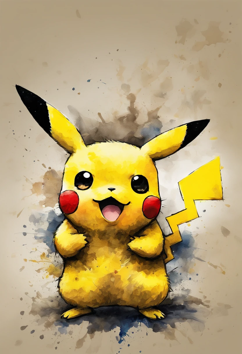 Un pikachu de dibujos animados con una gran sonrisa en su rostro - SeaArt AI