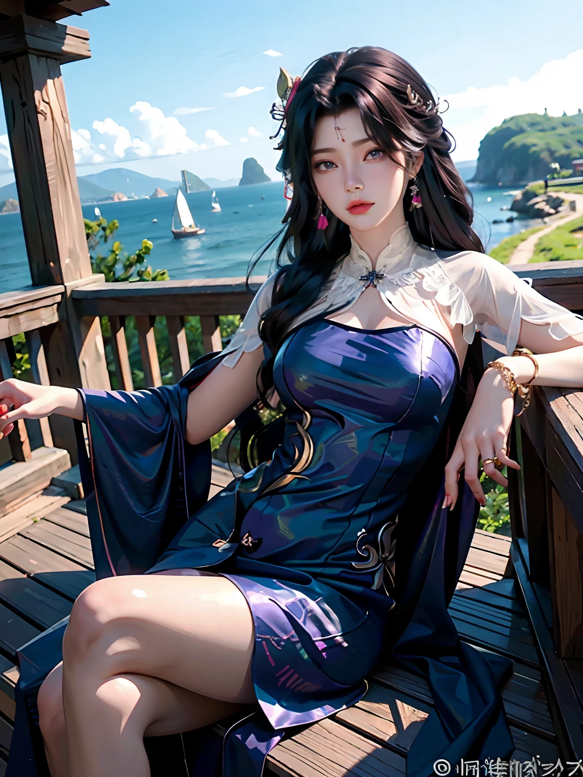 （（top-quality，16k，tmasterpiece：1.3）），（（（Yun Xi）），Beautiful Women in Perfect Shape：1.3，（（lewd poses）），（（high-heels））），（Have by the sea），（（Antique long dress））