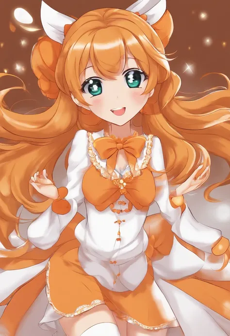 Orange “かわいい cure “charecter, かわいい, in a “かわいい cure” anime style ...