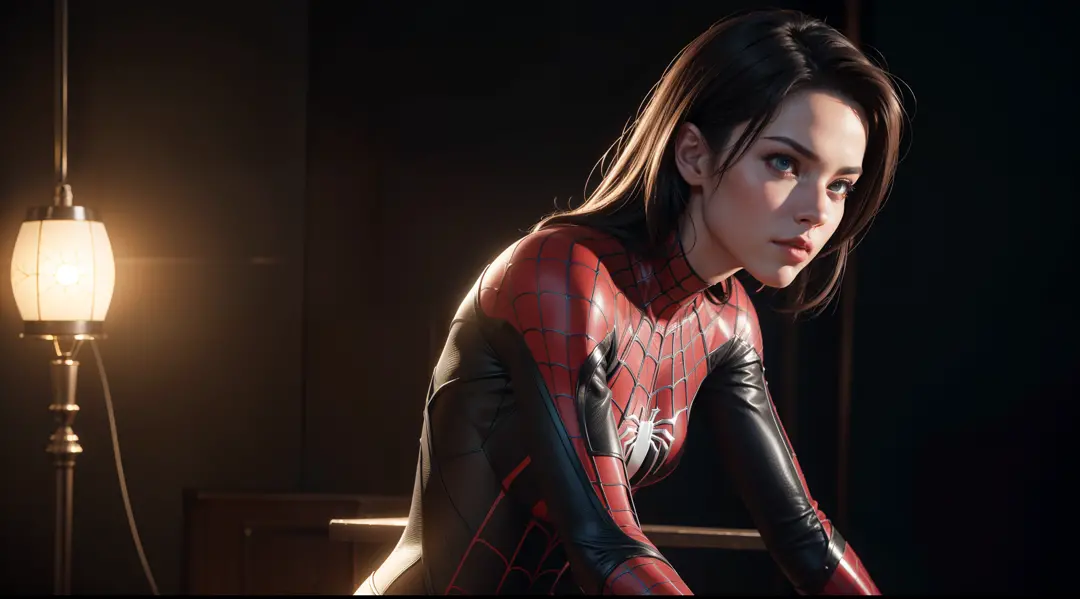 Spider-Woman, CGI with clear focus, Photorealistic, high detail, Realistic, Masterpiece, absurdress, Best Quality, HDR, hiquality, hight resolution, Extremely detailed, 8k wallpaper, intricate details, 8K UHD, Full-HD, (foto realista:1.2), Contrast, sharp ...
