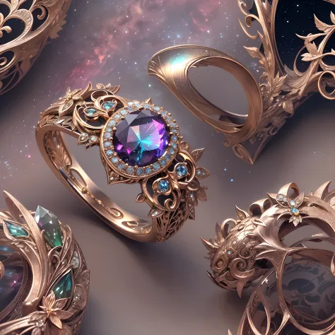(Couple Rings,Couple rings,2 similar rings,Wedding Ring Art Design,Solo:1.2),(Wedding Ring Art Design,Glass flowers,Nebula Jewelry,Starry Sky Color Crystal,Abstract Pattern Rings:1.45),(Convoluted,Ironwork,handmade,Romantic engagement ring with pear-shaped...