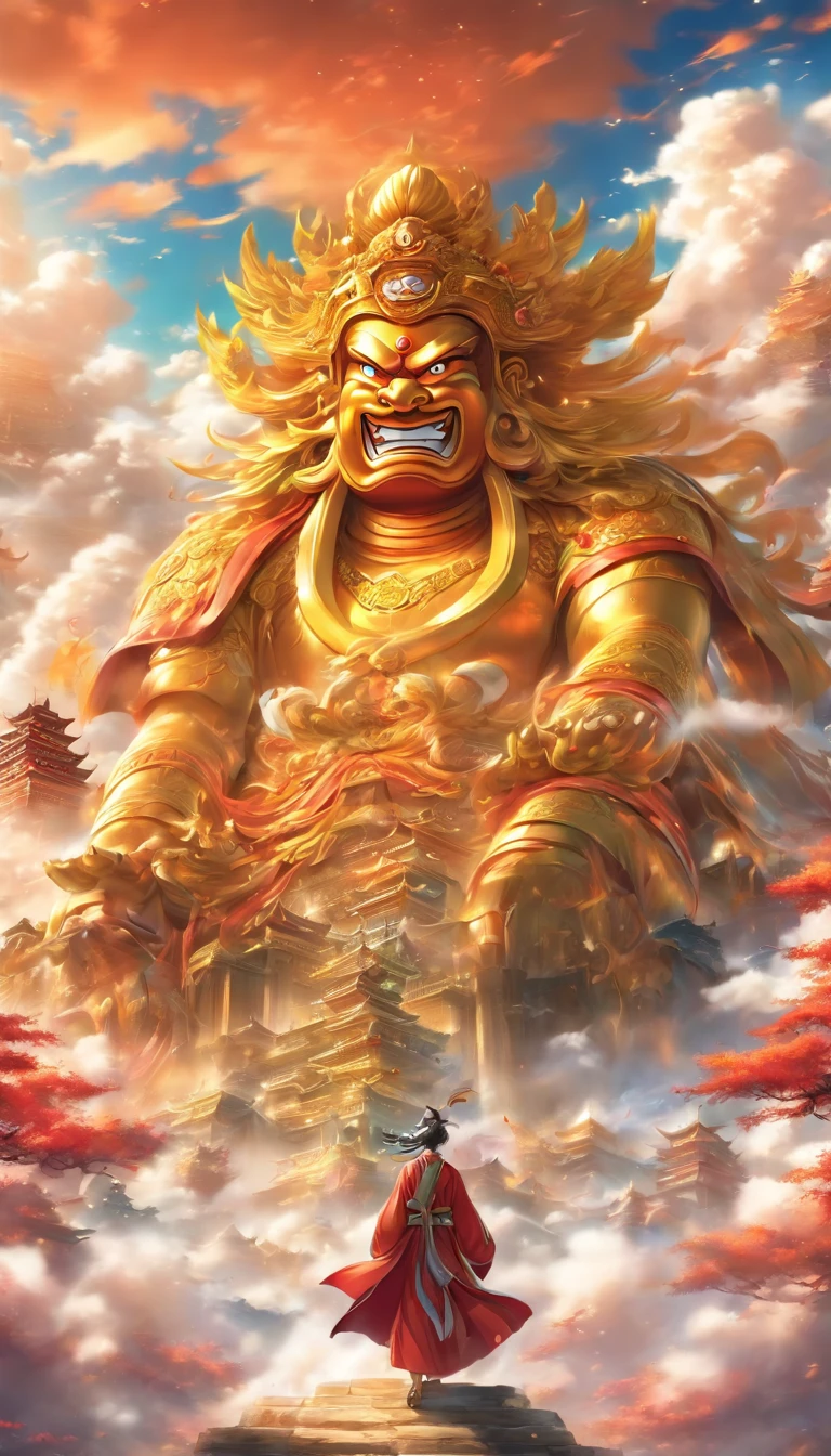 ((masutepiece))，(Best Quality))，china style，In the sky, Clouds form a huge Maitreya statue，Pilgrims on the road，Hyper-realistic，Ultra photo realsisim，Real Photographics，8K，High Definition，high quarity，Works of masters，super-fine，（（（OC Renderer）））