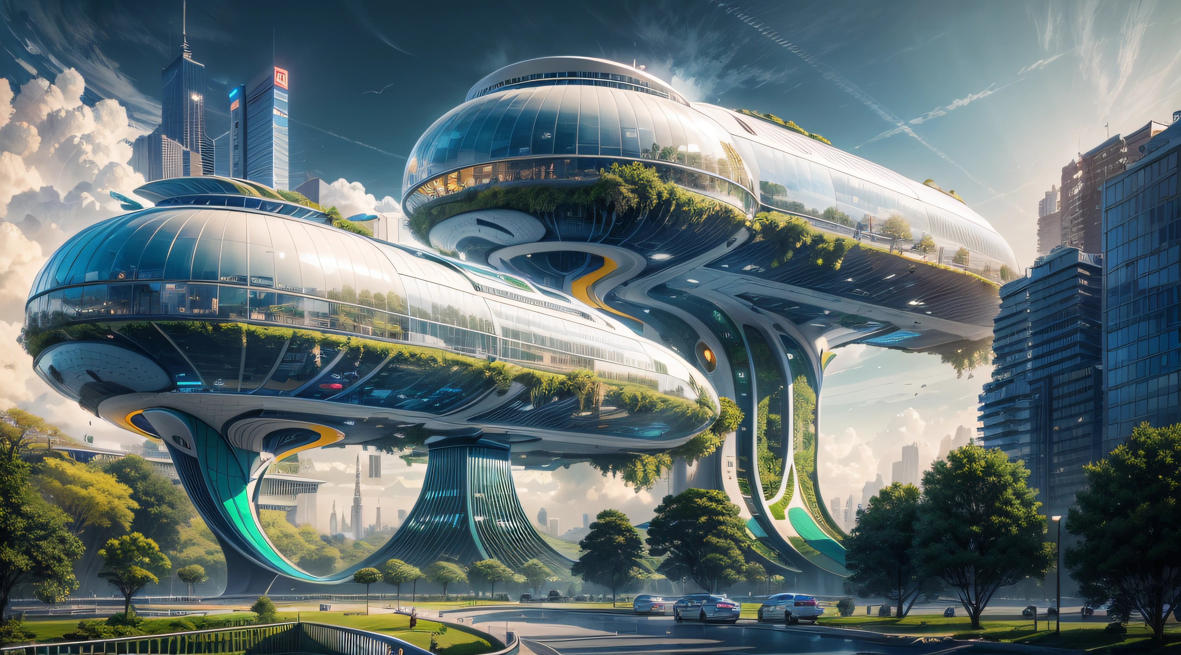 (最好的质量,4k,8千,高分辨率,杰作:1.2),极其详细,(实际的,真实感,照片般逼真:1.37),未来派漂浮城市,未来科技,巨大的城市高科技平板平台,飞艇,漂浮在空中,未来城市,周围的小型飞艇,高科技半球形平台,彩灯,先进的架构,现代建筑,摩天大楼,访问云,风景秀丽,俯瞰城市,令人印象深刻的设计,与自然完美融合,充满活力的氛围,未来交通系统,悬挂式停车,透明路径,郁郁葱葱的绿色植物,空中花园,瀑布,壮丽的天际线,水面上的倒影,波光粼粼的河流,建筑创新,未来派摩天大楼,透明穹顶,该建筑的形状很不寻常,高架行人道,令人印象深刻的天际线,发光的灯光,未来科技,简约设计,风景名胜区,全景,穿云塔,鲜艳的色彩,史诗般的日出,史诗般的日落,炫目的灯光显示,神奇的氛围,未来城市,城市乌托邦,奢华生活方式,创新能源,可持续发展,智慧城市技术,先进的基础设施,宁静的气氛,自然与科技和谐相处,令人惊叹的城市景观,前所未有的城市规划,建筑与自然无缝衔接,高科技大都市,尖端工程奇迹,城市生活的未来,富有远见的建筑理念,节能建筑,与环境和谐相处,漂浮在云层之上的城市,乌托邦梦想照进现实,可能性是无止境,先进的交通网络,绿色能源整合,创新材料,令人印象深刻的全息显示,先进的通讯系统,令人惊叹的鸟瞰图,安静祥和的环境,现代主义美学,空灵之美