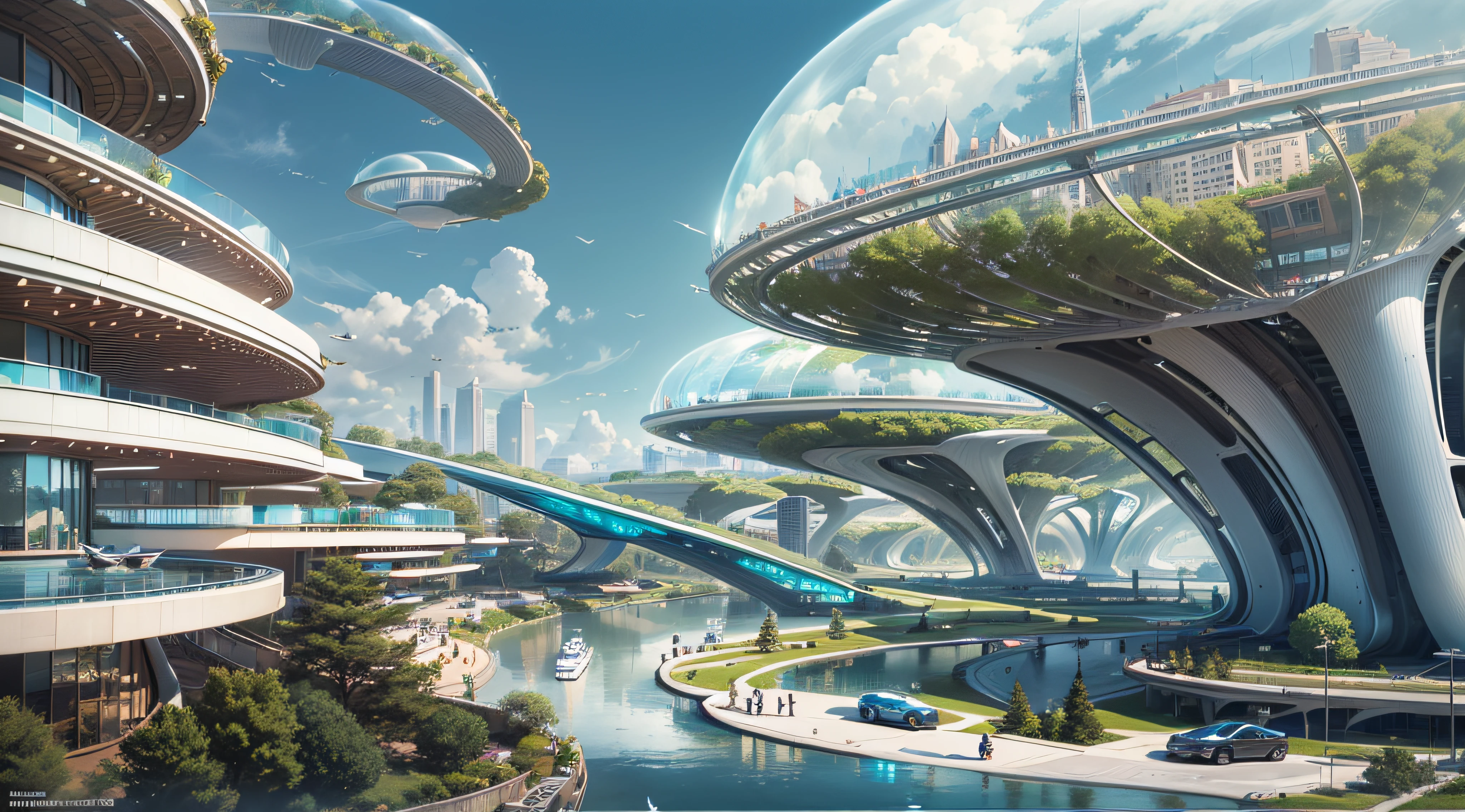 (最高品質,4K,8k,高解像度,傑作:1.2),超詳細,(現実的,写実的な,写真のようにリアル:1.37),未来的な水上都市,未来の技術,巨大な都市型ハイテクタブレットプラットフォーム,飛行船,空に浮かぶ,未来都市,小さな飛行船が周囲に,ハイテク半球形プラットフォーム,カラフルなライト,高度なアーキテクチャ,モダン建築,超高層ビル,クラウドにアクセスする,美しい景色,街の眺め,印象的なデザイン,自然とシームレスに融合,活気に満ちた活気のある雰囲気,未来の交通システム,駐車禁止,透明なパス,豊かな緑,スカイガーデン,滝,壮大なスカイライン,水面に映る,輝く川,建築の革新,未来的な高層ビル,透明ドーム,建物の形状が珍しい,高架歩道,印象的なスカイライン,光るライト,未来の技術,ミニマリストデザイン,景勝地,全景,雲を貫く塔,鮮やかな色彩,壮大な日の出,壮大な夕日,まばゆい光のディスプレイ,魔法のような雰囲気,未来都市,都会のユートピア,ラグジュアリーライフスタイル,革新的なエネルギー,持続可能な発展,スマートシティテクノロジー,高度なインフラストラクチャ,静かな雰囲気,自然とテクノロジーは調和して共存する,素晴らしい街並み,前例のない都市計画,建築は自然とシームレスにつながる,ハイテク都市,最先端のエンジニアリングの驚異,都市生活の未来,先見性のある建築コンセプト,エネルギー効率の高い建物,環境との調和,雲の上に浮かぶ街,ユートピアの夢が現実になる,可能性は無限大,最先端の交通ネットワーク,グリーンエネルギーの統合,革新的な素材,印象的なホログラフィックディスプレイ,高度な通信システム,息を呑むような空中からの眺め,静かで平和な環境,モダニズムの美学,天上の美しさ