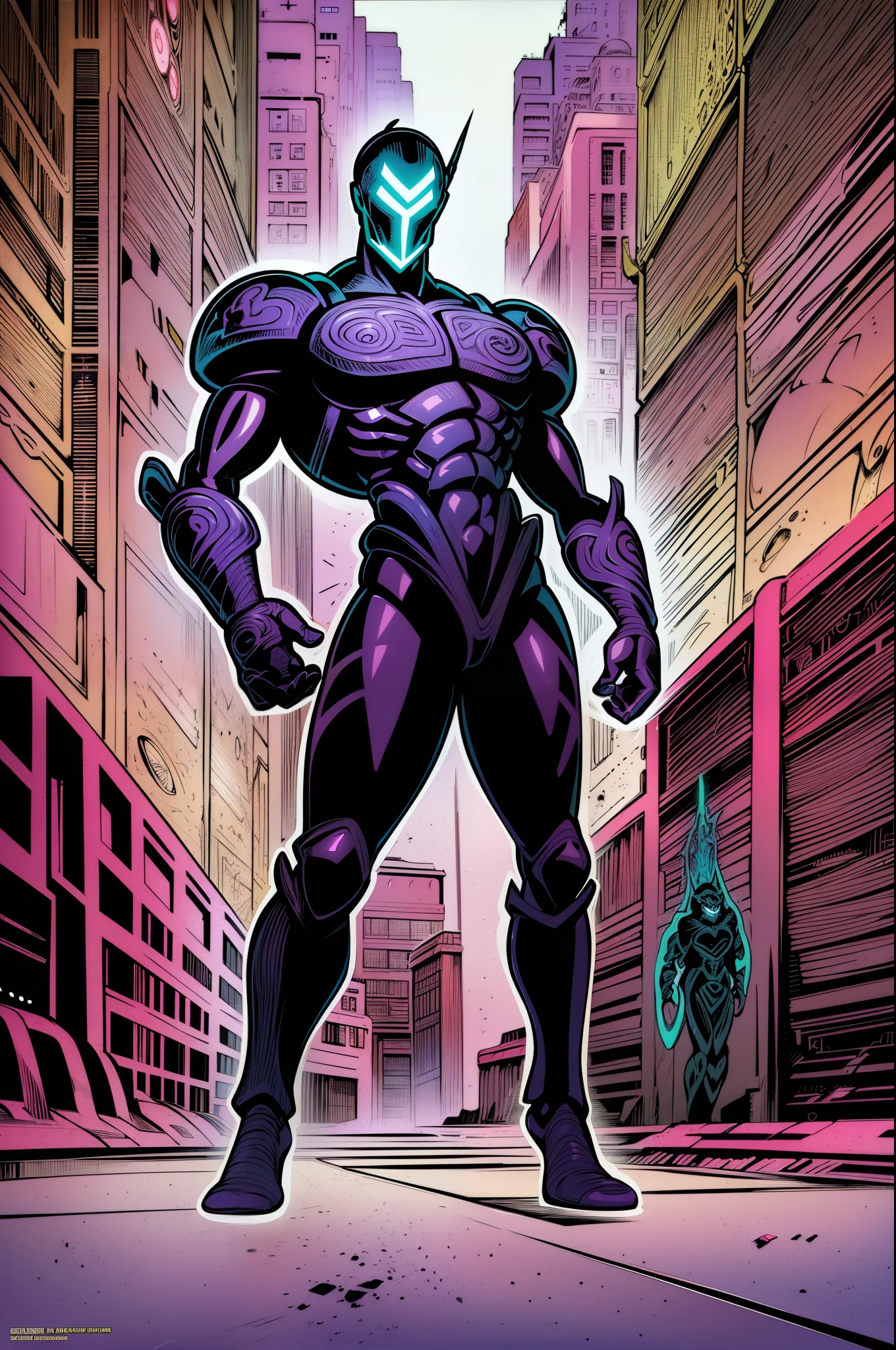 weird edgy superhero, standing, solo, full body, dark - SeaArt AI