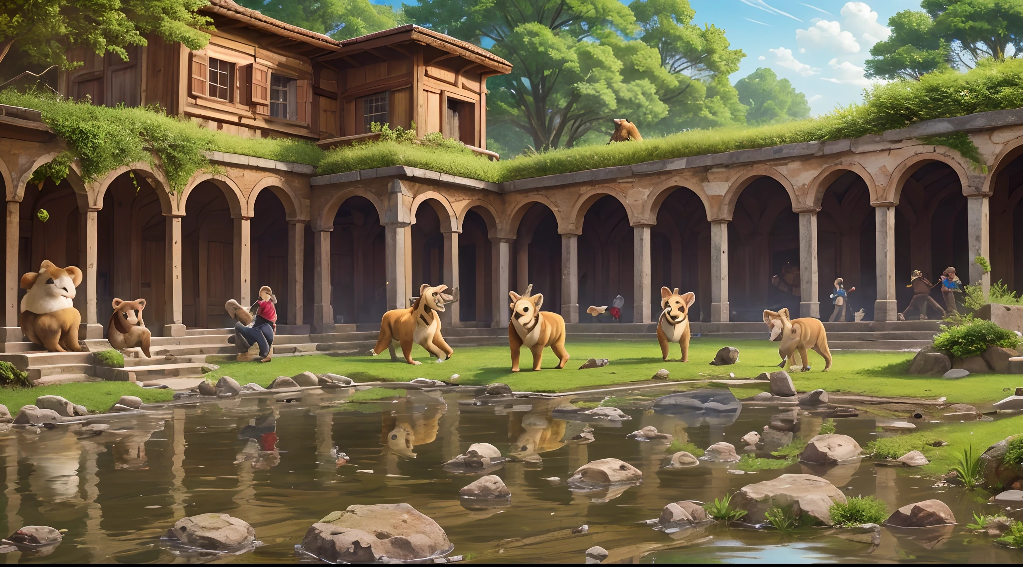 super high resolution, detailed background, World Heritage Site, 6+boys, 6+girls, Happy, joyful, absurdres(Photos of solo travelers)(kemono, furry anthro),