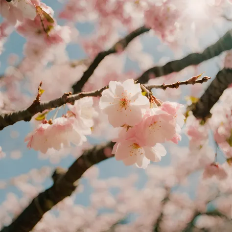 there is a picture of a tree with pink flowers in the sun, cherry-blossom-tree, cherry blossom, cherry blossoms, blossom sakura, sakura season, cherry blossom tree, sakura bloomimg, cherry blosom trees, sakura flower, sakura flowers, cherry blossom trees, ...
