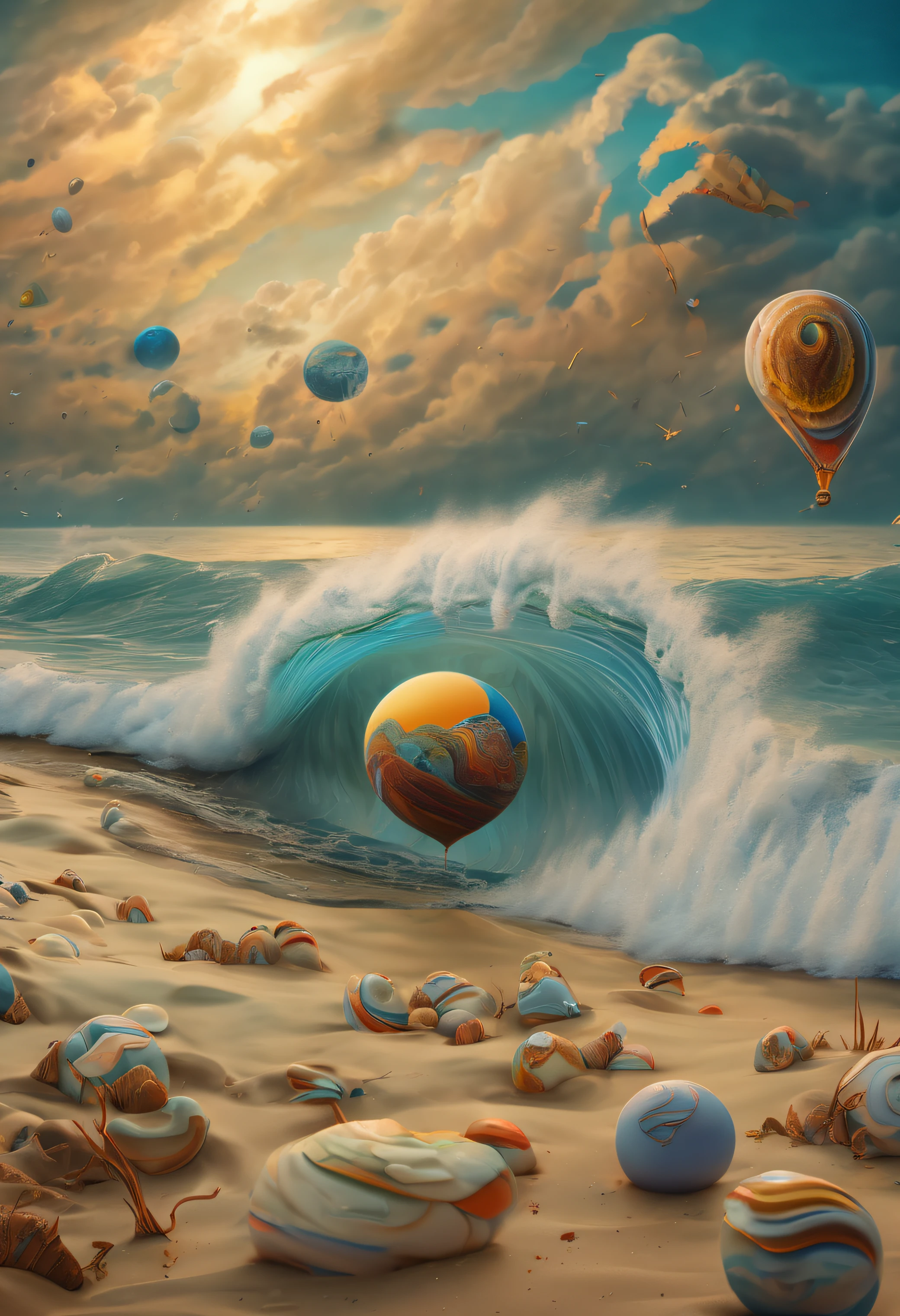 (best quality,4k,8k,highres,masterpiece:1.2),ultra-detailed,(realistic,photorealistic,photo-realistic:1.37), digital art by IrinaKapi, surrealism, sands of time, splash, patterns, floating objects, Yuumei, Robert Bissell, Christopher Balaskas, Keith Mallett, Wassily Kandinsky, acrylic painting, dreamlike atmosphere, intricate details, mesmerizing composition, ethereal beauty, mystical elements, whimsical landscapes, otherworldly creatures, intricate brushwork, surreal landscapes, fantastical imagery