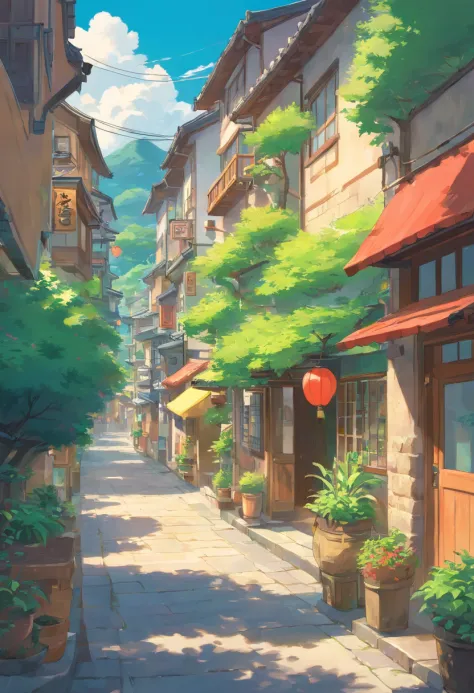 （（（Comic storyboard））），comic strip，Two-dimensional picture，Manhwa Style，Makoto Shinkai animation style，Makoto Shinkai animation film art style，Ultra-wide angle of view，China-style，A town with beautiful landscapes，Faraway view，super-fine，ultra - detailed，hi...