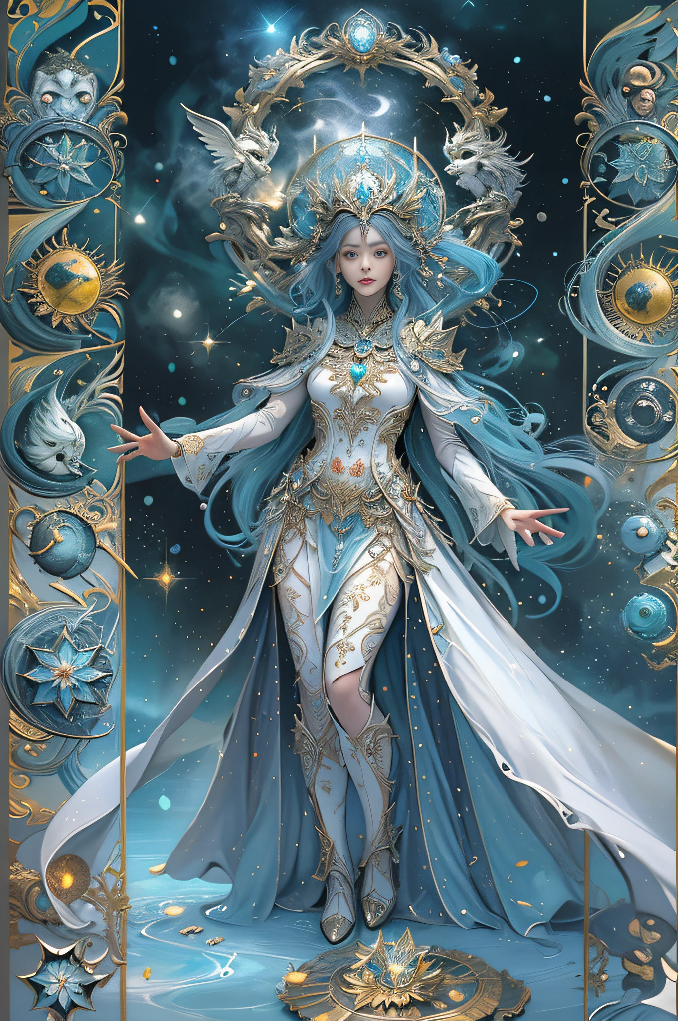 Suprema Trixie Lulamoon, seios grandes, Roupas com o cosmos integrado, trajes do Supremo Doutor Estranho das Trevas, cartola grande, Amulet of Alicornius, cosmic multivesal entity, Cosmic powers, Poderes Onipotentes do Beyonder, Regulador astral e as 6 Joias do Infinito, corpo inteiro, High definition, ultra detalhe, alta qualidade,