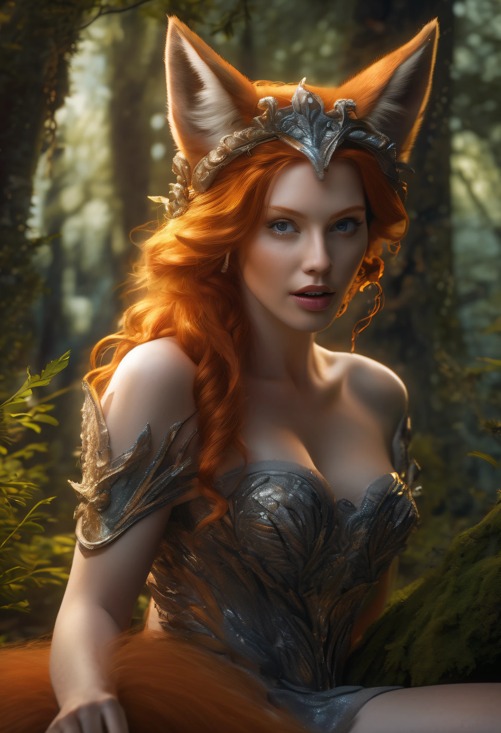 8K, Wood Elf Ranger, (woman's:1.5), Graceful and flexible (athletic build:1.5), emerald eyes (Vibrants:1.5), brown-hair (flowing:1.5), Copper silk, Leaf-shaped ornaments, UHD, HDR, Cinematic image, intricate details, Ultra-realism, Dystopian Palace, Luxurious atmosphere, Ultra-detailed, stunning image, IMAX, Cinematic, award-winning photo, Intricate, Low aperture (f1.2), dramatic  lighting, cinematic  composition, Professional, erotica