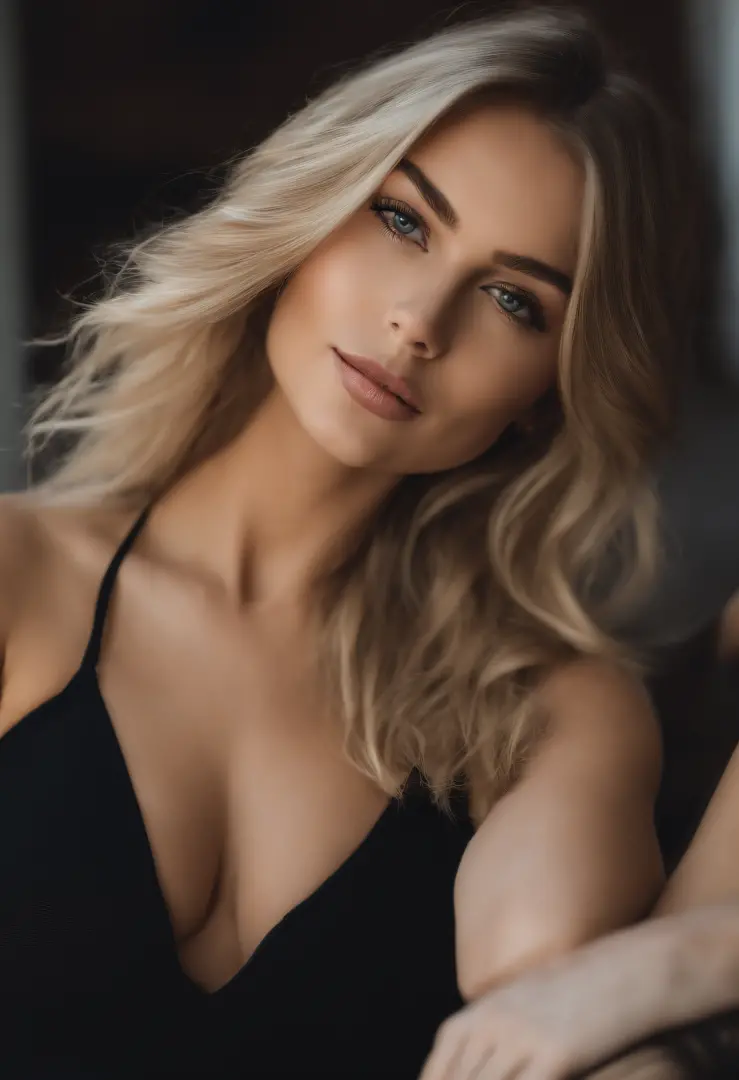 woman with matching tank top and panties, fille sexy aux yeux bleus, Portrait Sophie Mudd, Portrait de Corinna Kopf, cheveux blonds et grands yeux, selfie of a young woman, ohne Maquillage, maquillage naturel, Look directly into the camera, Visage avec Art...