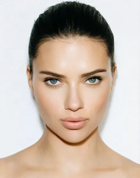 A close up of a woman adriana lima, perfect face model, with symmetrical  facial - SeaArt AI