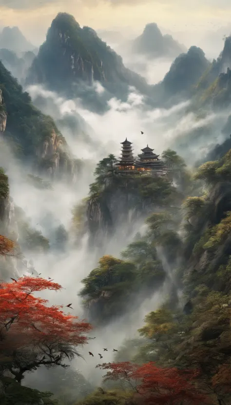 Hengshan Mountain is shrouded in dense mist, which is definitely a dreamy scene in a fairyland. Butterflies are dancing in the air, and their light wings twinkle in the mist. The mist is swirling around the peaks, revealing the beautiful scenery of deep au...