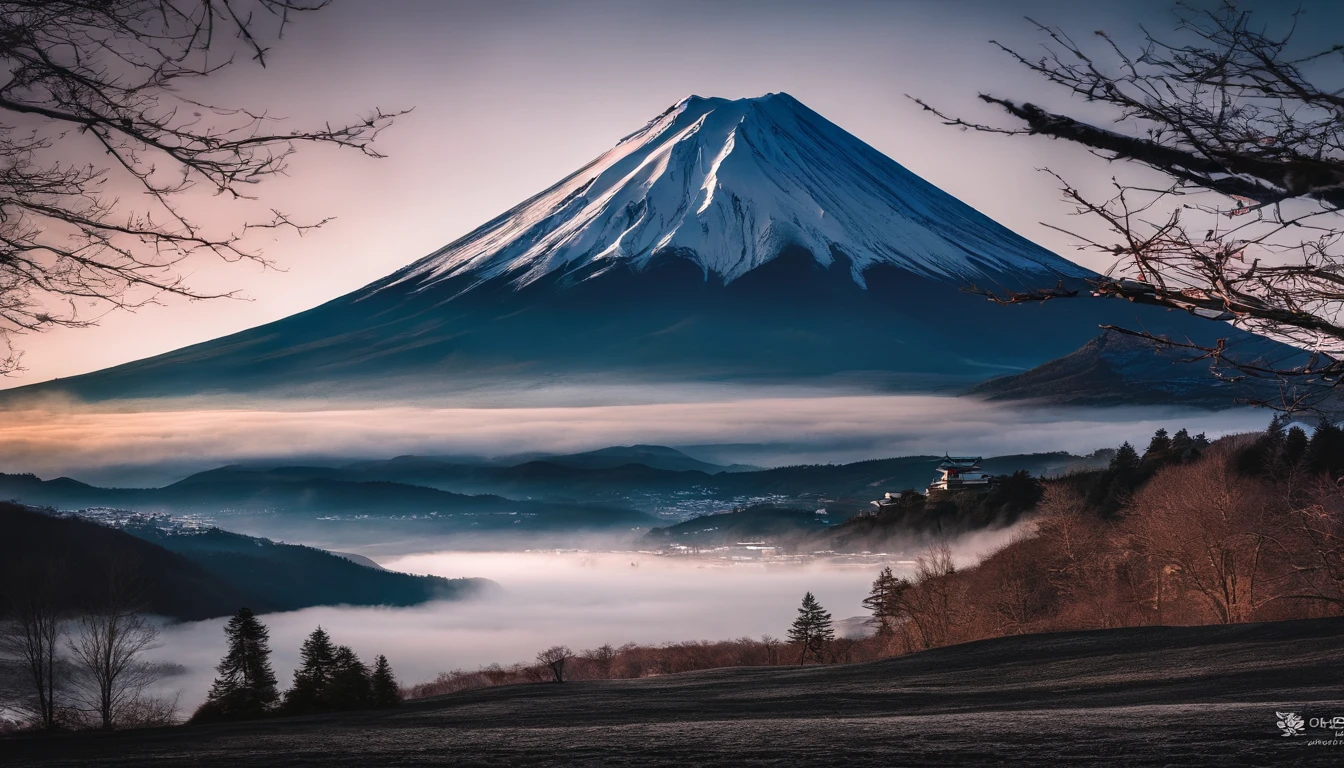 高い素材 Shadow of Mt.Fuji 富士山 油絵 手書き キャンプ 星空