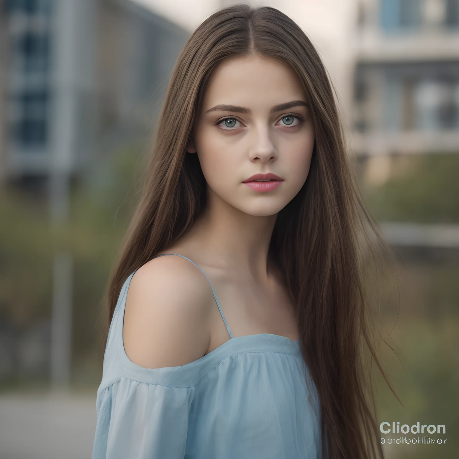 Girl with long dark brown hair and blue eyes posing for a photo, foto  retrato suave 8k, cute girl model, Colorful 8K Photo Portrait, jovem modelo  bonita - SeaArt AI