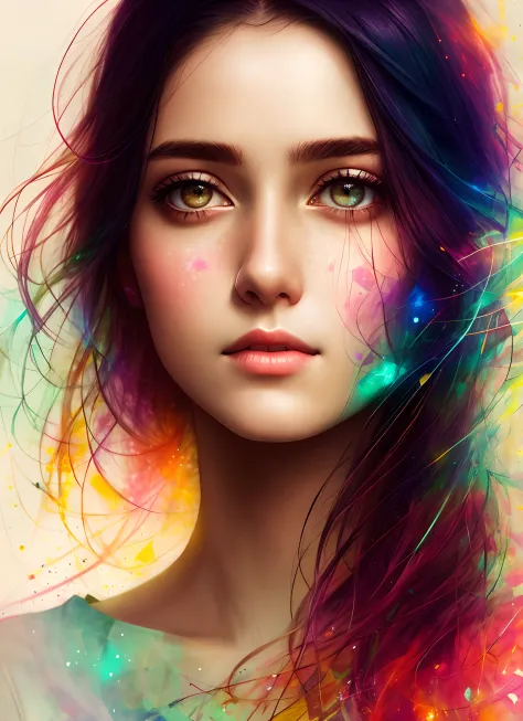 woman with agnes cecile, glowing design, pastel colors, ink drops, autumn lights, south Indian women
