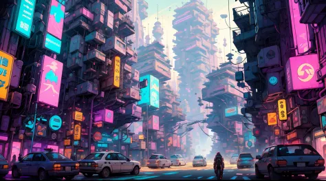 Future City,Tokyo,cyberpunk,Neon Signs,Intricate,Cyberpunk Night,Masterpiece,Droids,Mechs,RGB,Cyberpunk City Sci-Fi Movie,Bridge,Cables,Super Detailed,High Quality,Super Detail,Crazy Details , highly detailed, Epic composition, Best quality, 32K,Futuristic...
