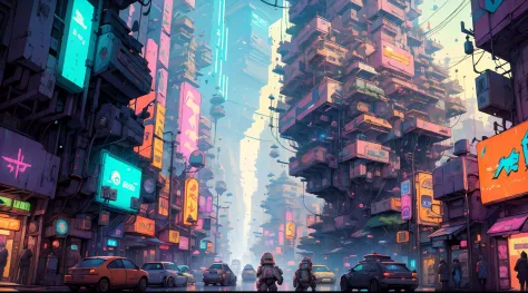 Future City,Tokyo,cyberpunk,Neon Signs,(Intricate:1.3),Cyberpunk Night,Masterpiece,(Droids:1.3),(Mechs:1.3),RGB,Cyberpunk City Sci-Fi Movie,(Bridge),Cables,Super Detailed,High Quality,Super Detail,Crazy Details , highly detailed, Epic composition, Best qua...