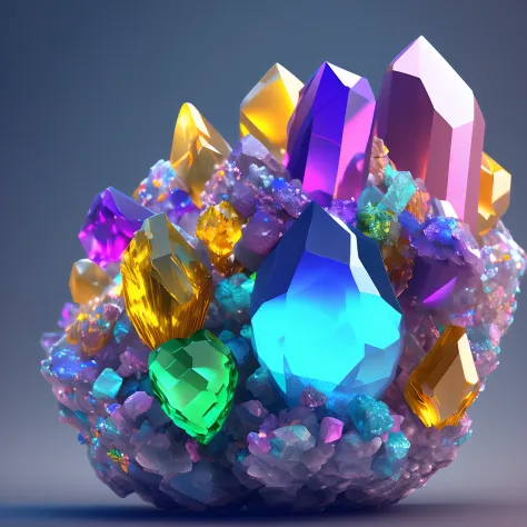 dreamlikeart beautiful mineral, rainbow crystals, ultra detailed, incredible lighting, hyper detailed, 8k, unreal engine 5, 3d render