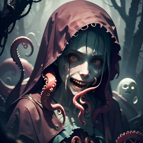 Swamp kikimora creepy monster girl with tentacles